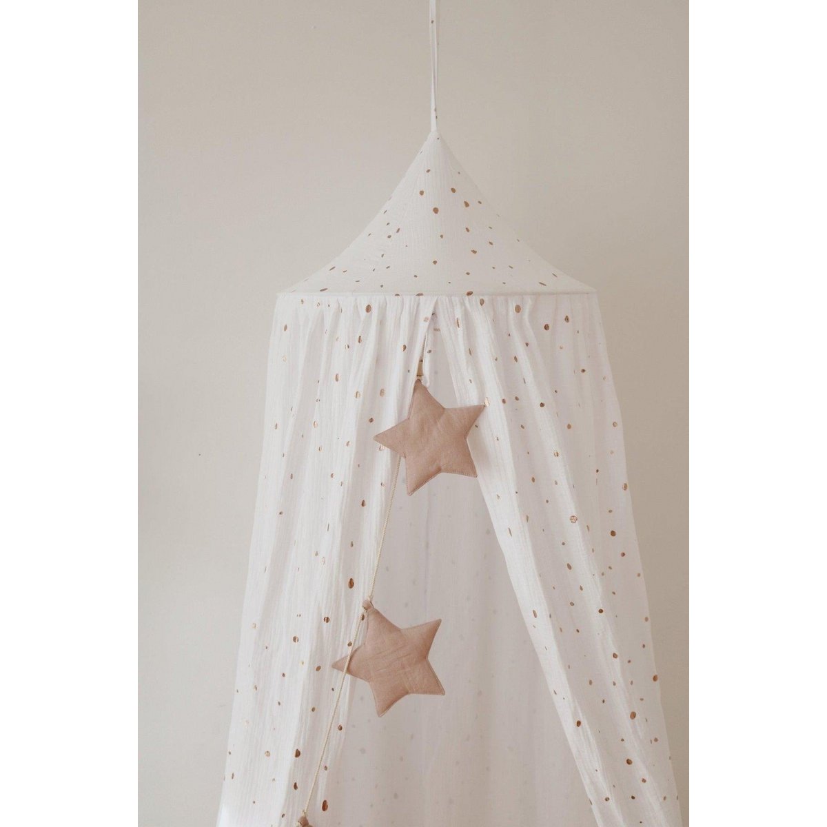 Guirlande en lin "poudre rose" avec étoiles
