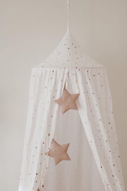 Guirlande en lin "poudre rose" avec étoiles