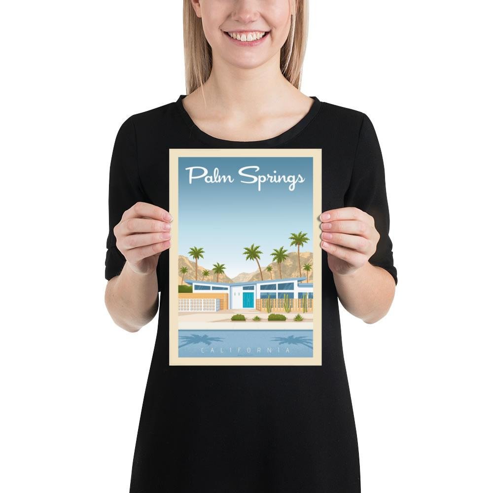 Affiche Palm Springs Vintage | Poster Ville Palm Springs Californie États-Unis