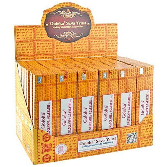 Ensemble d'affichage Goloka Nag Champa - 72 paquets