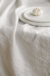 Linen Tablecloth Off White (250x145 cm)