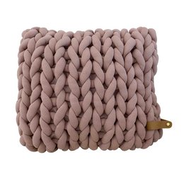 Cojín de punto grueso XXL Cotton Tube, malva