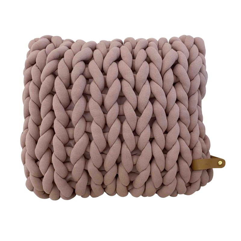 Cojín de punto grueso XXL Cotton Tube, malva
