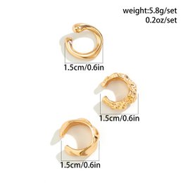 3 Teile/satz Metall Chunky Kein Piercing Clip Ohrringe Geometrische Ohr Manschette Ohrringe für Frauen Damen Party Mädchen Y2K Schmuck 2024 trendy