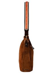 BOHO IBIZA BAG - Coral Ivory shoulder strap (70cm) + Suede bag (Cognac)
