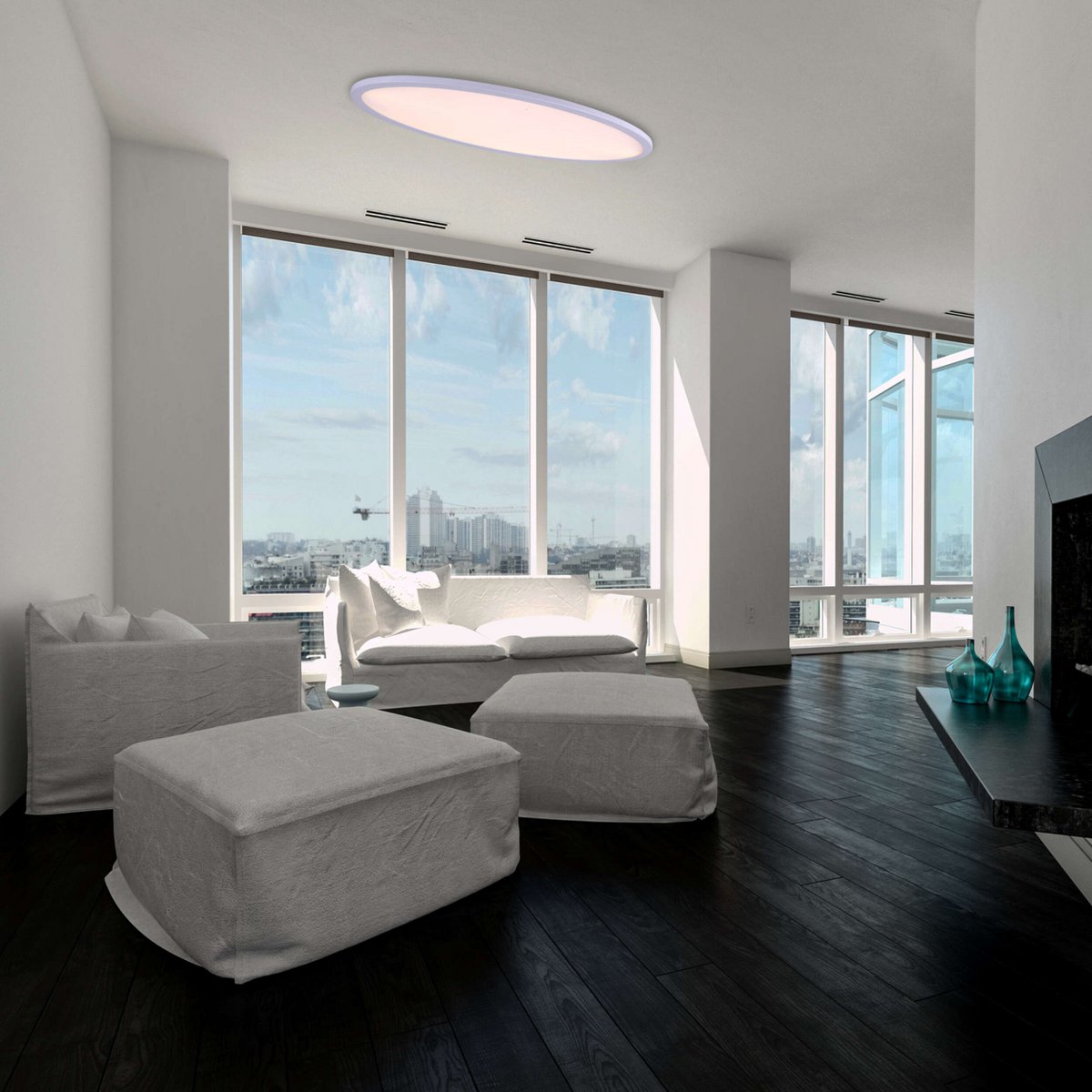 LED loftslampe "Sorrent" Oval 60x30cm