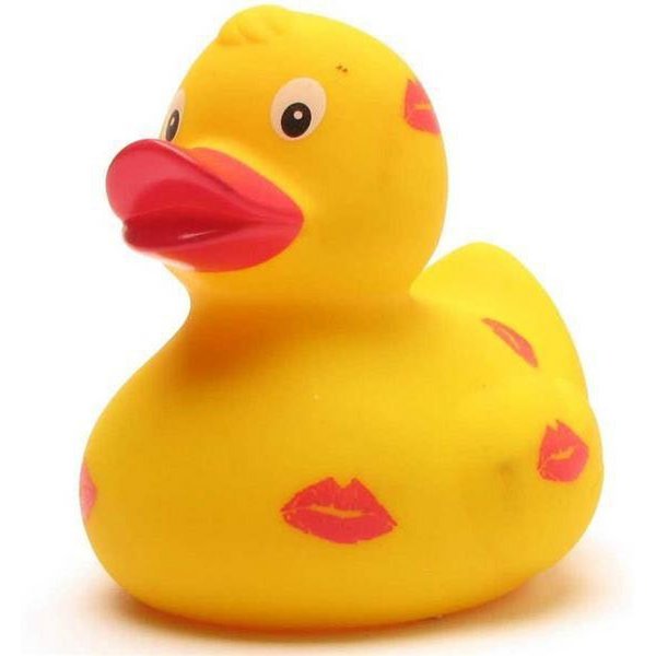 Rubber ducky kissing mouth rubber duck