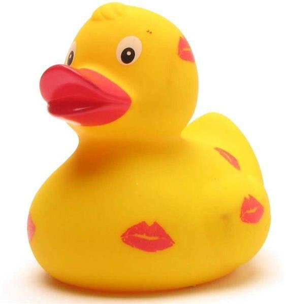Rubber ducky kissing mouth rubber duck