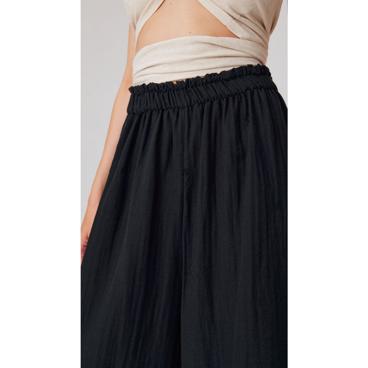 Flowy Muslin Wide-Leg Pants