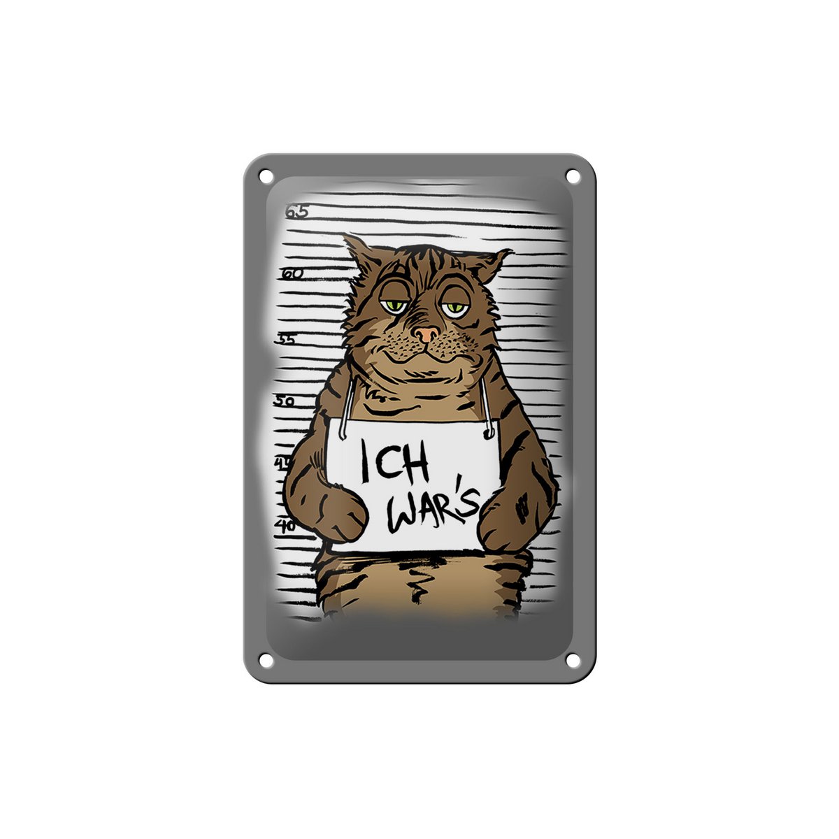 Tin sign cat 12x18cm It was me mugshot police photo decoration