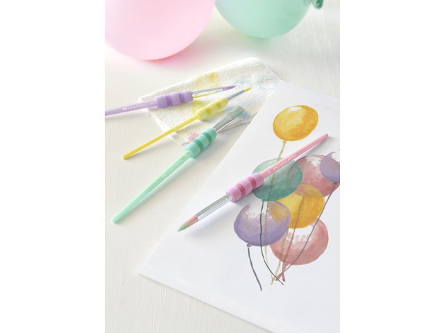 Brush set FC soft touch pastel colors 4 pcs. on bk. 4 pieces dimensions (4,8,10,12)