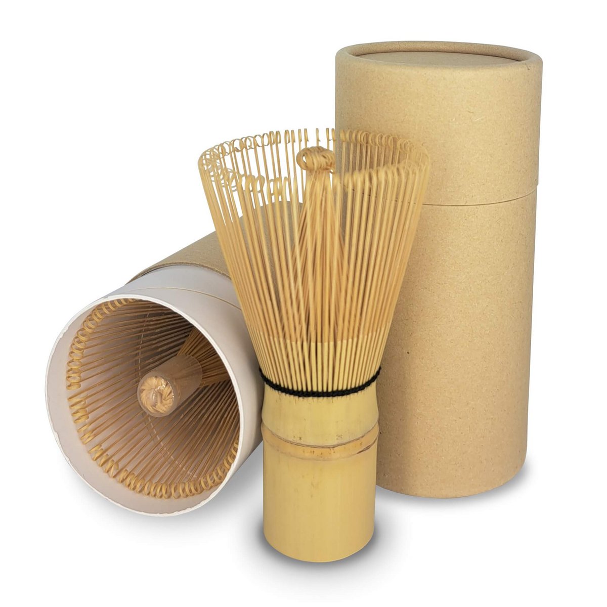 Matcha broom Chasen 100 bristles bamboo white / purple