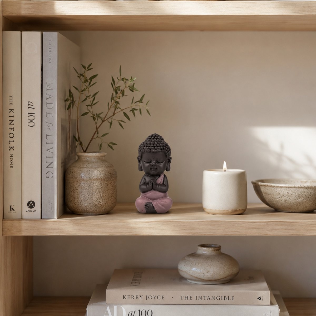 Buddha Statuette – Pink Toga – Zen and Feng Shui Decoration – Spiritual and Relaxed Atmosphere – Decorative Gift Idea