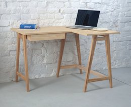 LUKA Ashwood L-Shaped Desk Left/Right Handed