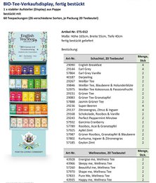 ETS - Bestücktes Tee-Display 60x 20er (Classic, Super Goodness, Wellness), BIO