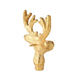 EDZARD set of 3 candle pins elk candle sticks, gold-colored nickel-plated aluminum, height 6 cm