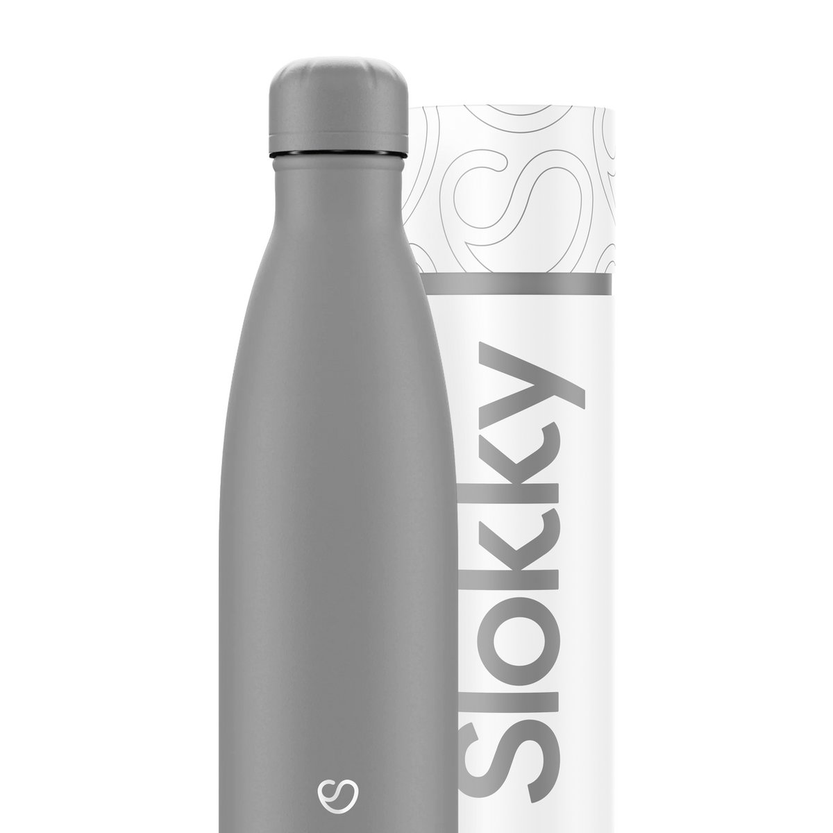 Slokky Mono Grey Bottle & Lid - 500ml