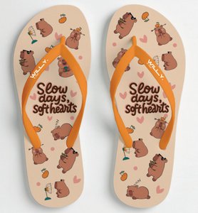 Capybara Print Flip Flops Women Sizes 36-41