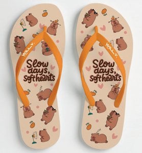 Capybara Print Flip Flops Women Sizes 36-41