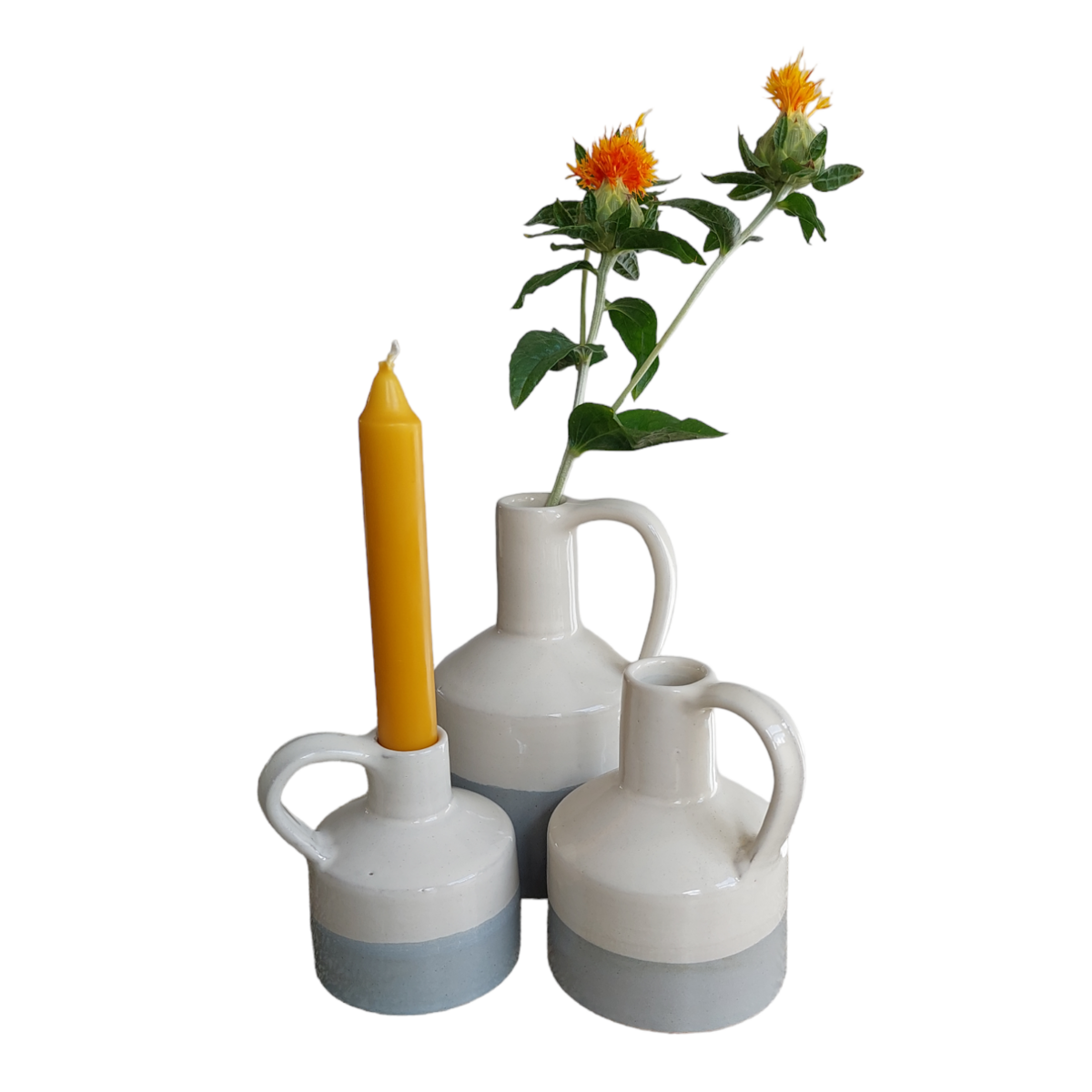 Vase Ear L Gris/blanc 200-062