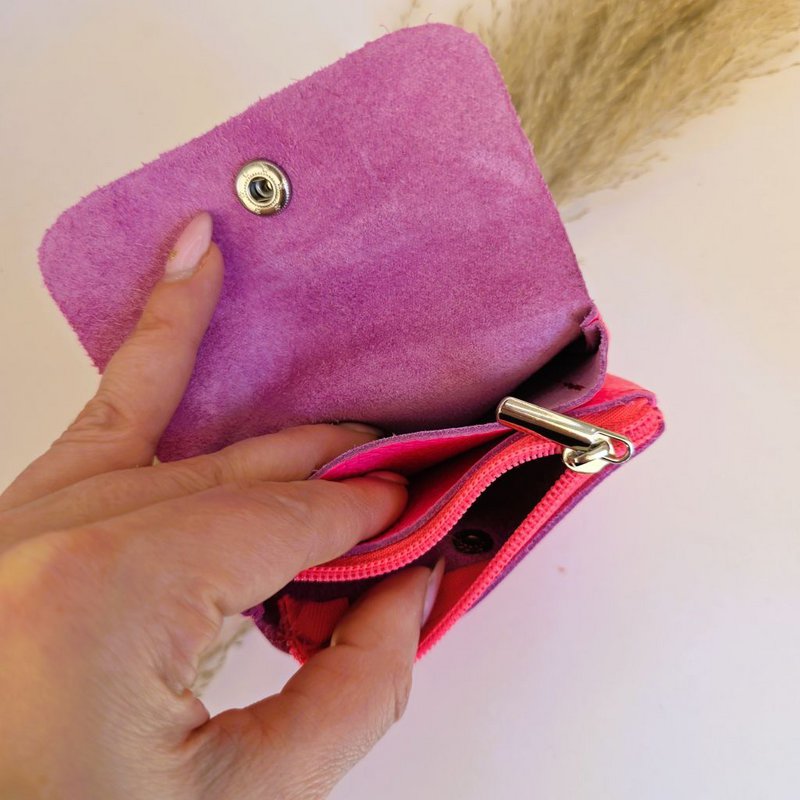 Mini portemonnee blush neon roze