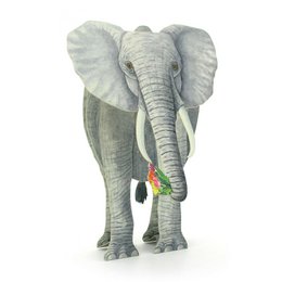 3D-Tierkarte Elefant mit Blumenstrauß
