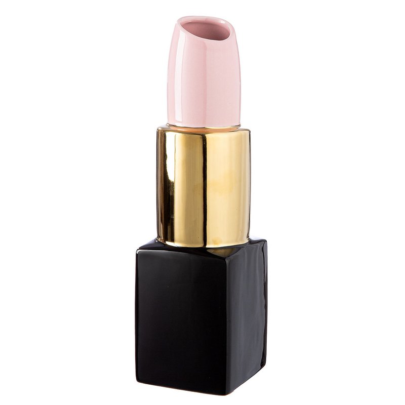 Vase Lippenstift Milano gold H.30 cm