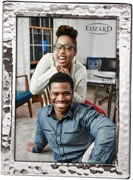 EDZARD photo frame Pavia for photo 13 x 18 cm, noble silver-plated, tarnish-protected, with 2 hangers