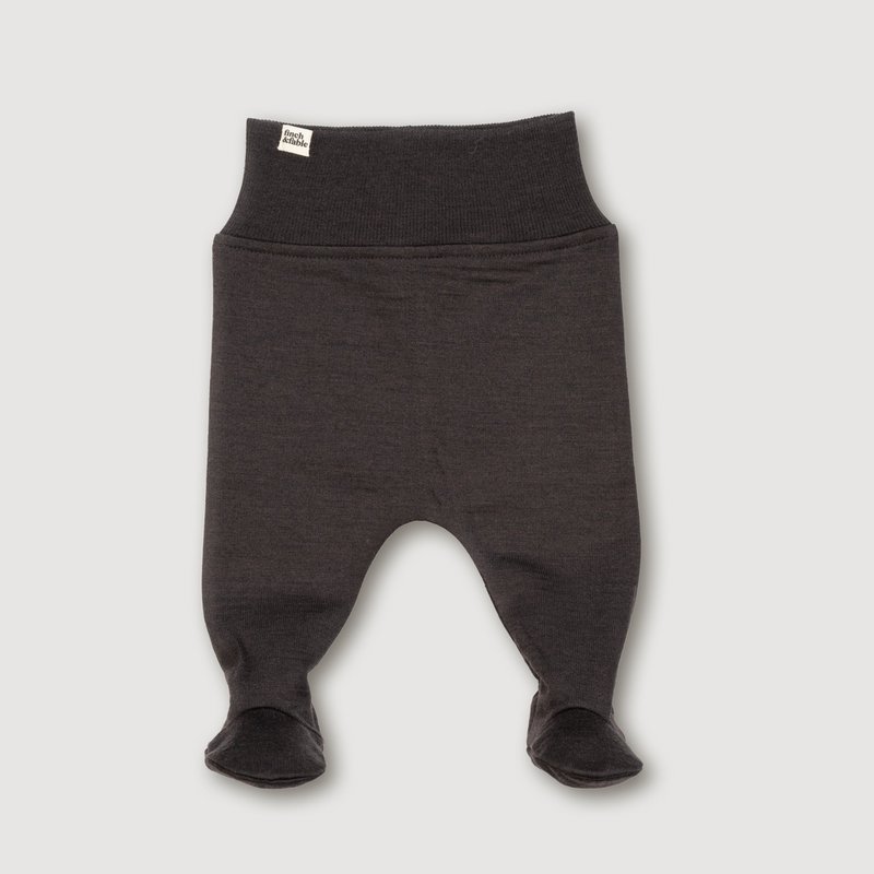 Uld Fleece Footed Bukser - Storm
