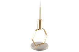 Mat ecoto gouden kandelaar marmersteun h.17 cm