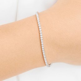 Tennis bracelet white gold, 2.11ct diamonds, 17.0 cm