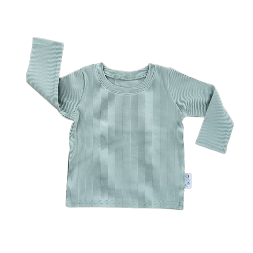 Longsleeve Rib Jersey Dusty Groen