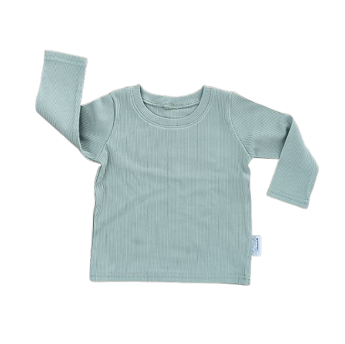 Longsleeve Rib Jersey Dusty Groen