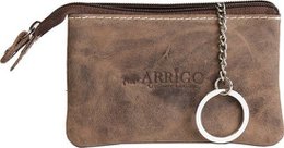 Schlüsselbeutel - Cognac Buffalo Leder mit Reißverschluss intasche