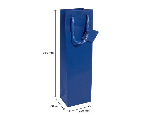 Cadeautas Sigel fles, ultramarijn blauw, matte lak, cadeaukaartje, papier, 157 g,