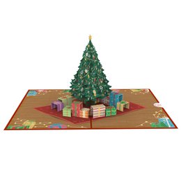 Christmas tree with gifts pop-up card