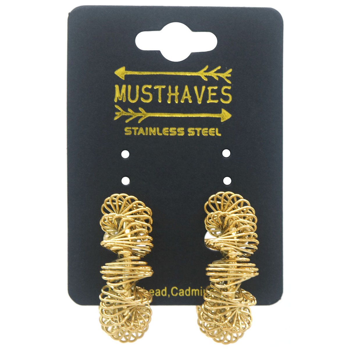B-E10.1 E041-051G S. Steel Earrings 3.5cm
