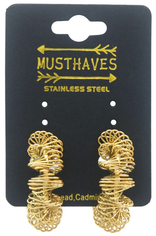 B-E10.1 E041-051G S. Steel Earrings 3.5cm