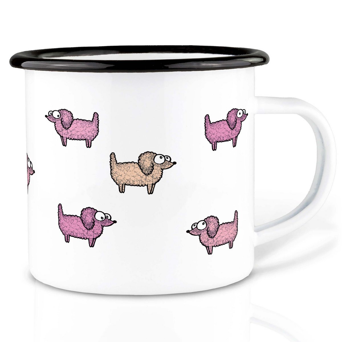 Emailletasse – Pudel Rudel