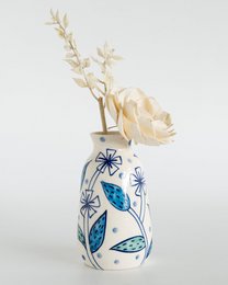 Hand-Painted Ceramic Vase - Set of 3, 4-inch Tall
