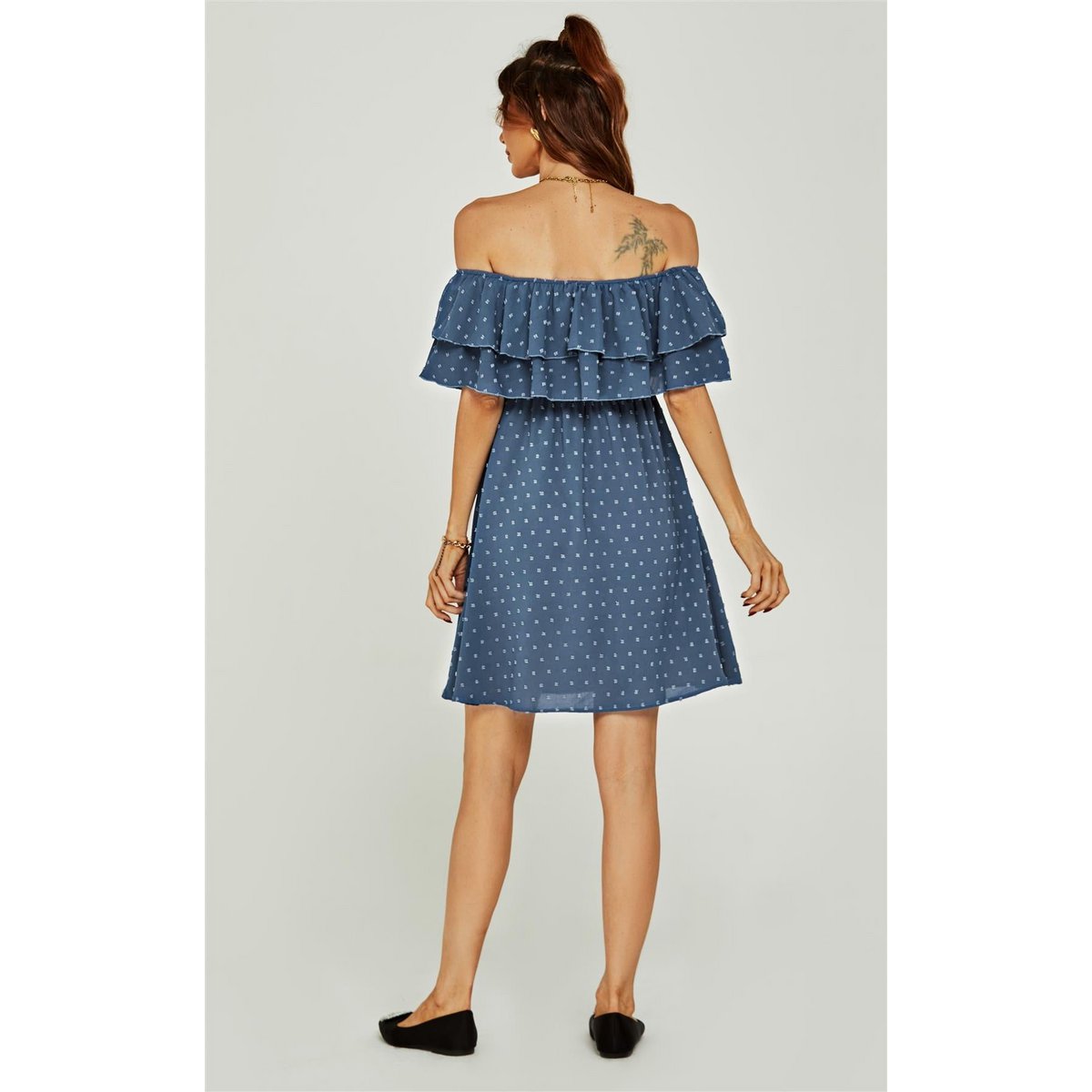 Bardot Frill mini -jurk in blauw