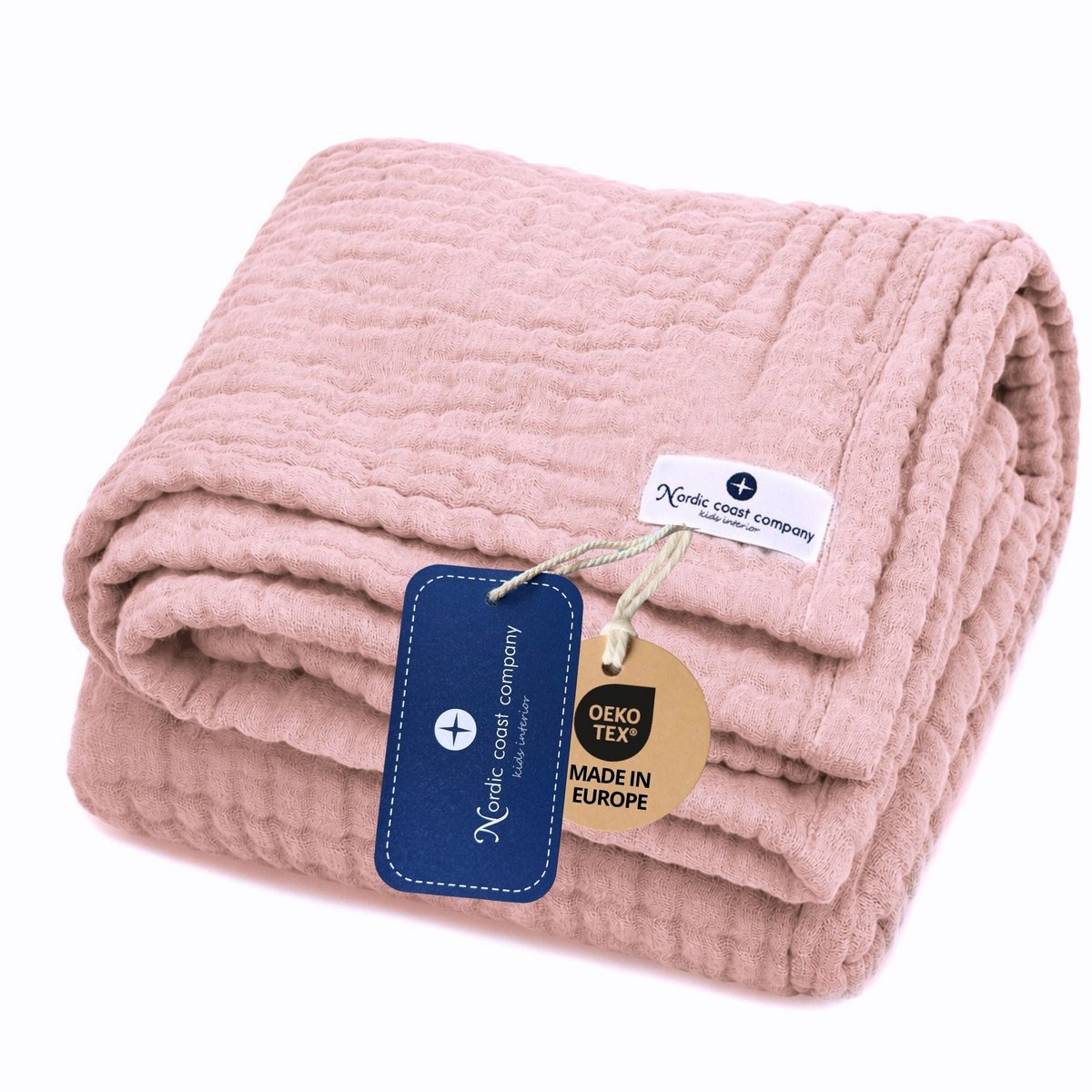 Old rose 4 in 1 Muslin Baby Blanket