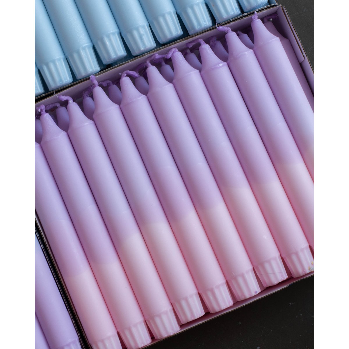 Taper kaarsen - twee/kleurig pastel