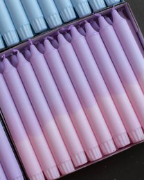 Bougies coniques - bicolores/pastel