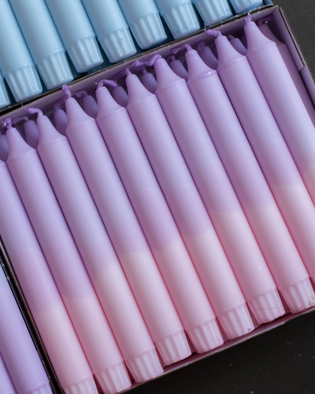 Taper candles - two/coloured pastel