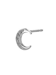 Hoepel oorbellen | Zilverkleurige halve maan half verguld | Rhodium