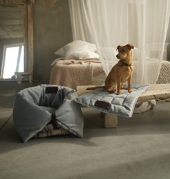 Lair "Luna" para un perro y un gato de la marca de cachorros esponjosos, 4 colores, hecho a mano!