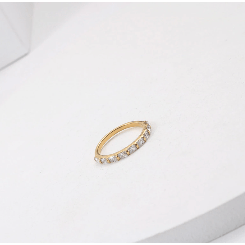 Eden - Dainty Crystal Gold Band