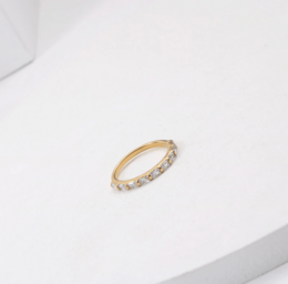 Eden - Dainty Crystal Gold Band