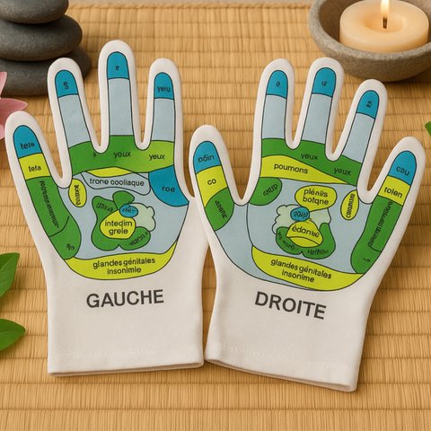 Verzachtende reflexologie SPA-handschoenen - Handverzorging met jojoba- en olijfoliegel, vitamine E en lavendel - Hydrateert en herstelt de zachtheid en soepelheid van uw handen